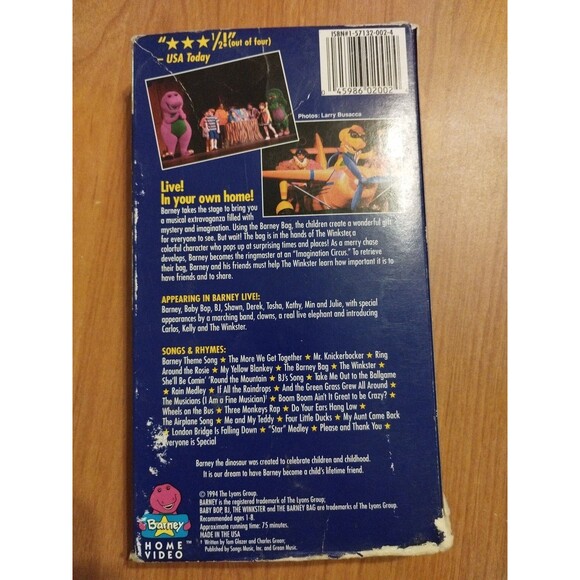 Barney Live in New York City VHS (1994) Classic Collection, Clean & Tested - Picture 3 of 7